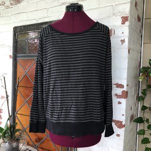 Pact Organic Black & Gray Stripe Sweatshirt